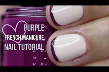 EASY DARK PURPLE FRENCH MANICURE NAIL TUTORIAL