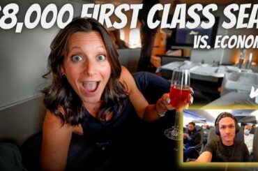 LUFTHANSA FIRST CLASS vs. ECONOMY ($8,000 vs. $800 ticket)