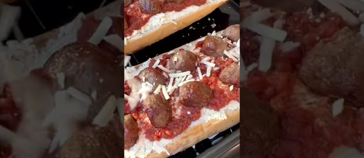 Meatball French Bread Pizza #food #pizza #recipe #foodie #delicious #shorts