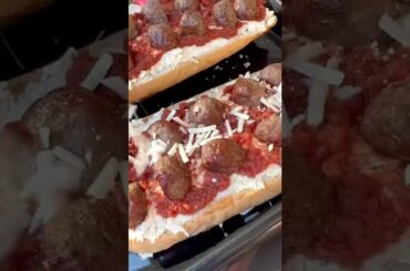 Meatball French Bread Pizza #food #pizza #recipe #foodie #delicious #shorts