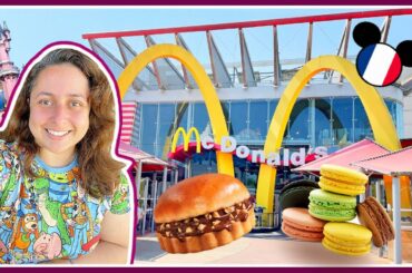 McDonald's at DISNEYLAND PARIS (Disney Village) | Trying McChoconuts Burger & MACARONS 2022