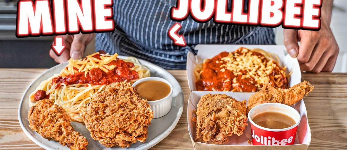 Making Jollibee Fried Chicken and Spaghetti | But Better