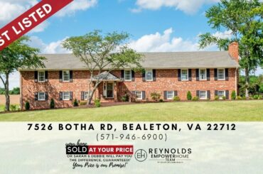 7526 Botha Road, Bealeton, VA 22712 The Reynolds Team (571) 946-6900