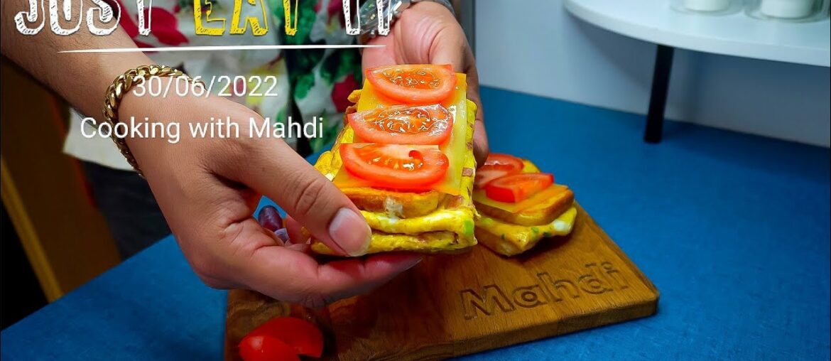 one pan egg toast! korean style french toast omelette! breakfast egg recipes