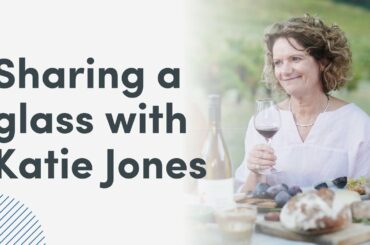 Sharing a glass with Katie Jones