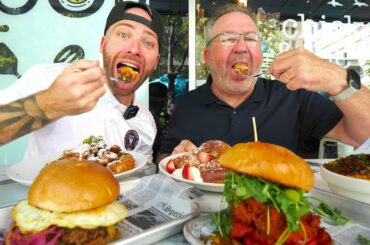9 a.m. AMERICAN SOUTHERN BREAKFAST!! Chicken & Waffles + Matador Sandwich in Miami, Florida!!