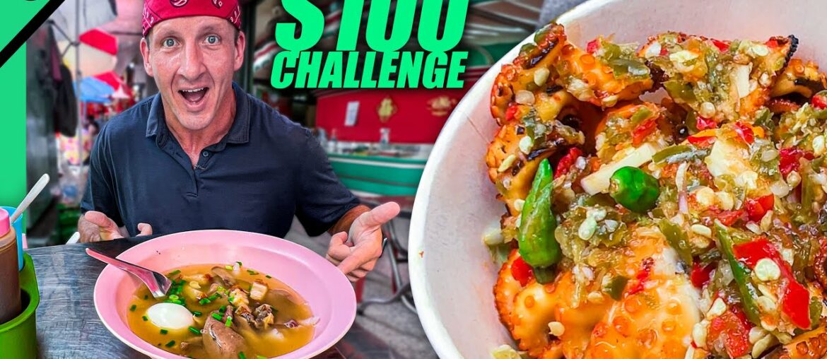 $100 Thai Street Food Challenge in Bangkok!! Expensive Bird Nest Soup!!