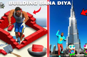GTA 5 : Franklin First Time Making Building With Shinchan in GTA 5 ! (GTA 5 mods)