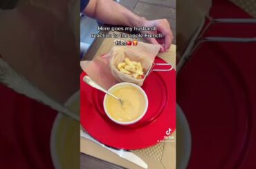 Husband react to the apple French fries! #apple #frenchfries #shorts #texykitchen