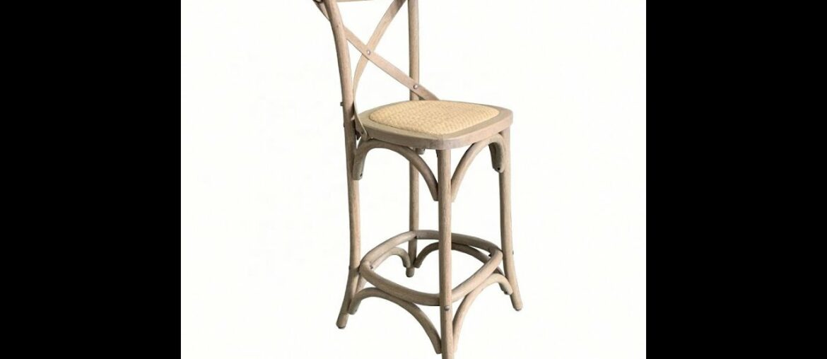 Hoolnn Furniture French Style Wood Cross back Dining Barstool Chairs ED-018