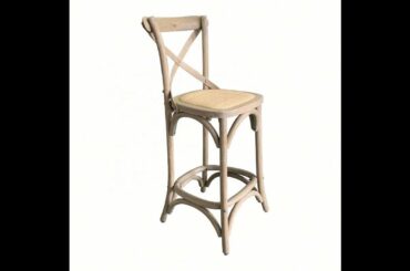 Hoolnn Furniture French Style Wood Cross back Dining Barstool Chairs ED-018