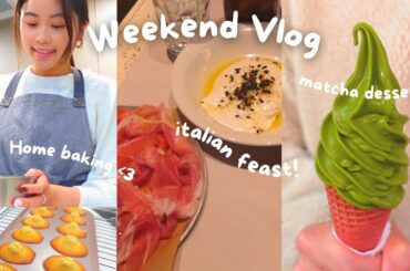 Weekend Vlog | Italian feast at Bar Totti's, Baking French Madeleines, Scone Toast, Home Cooking