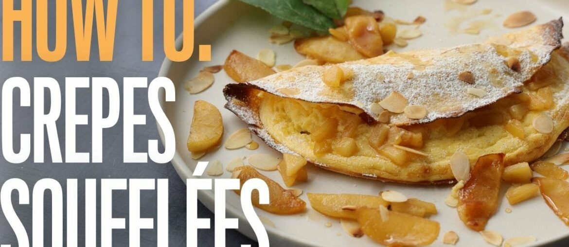 Soufflé crepes with caramelized apples