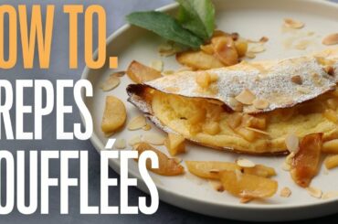 Soufflé crepes with caramelized apples