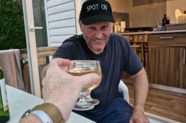 Supermarket Bordeaux Sauvignon Wine with my good lady as camera women