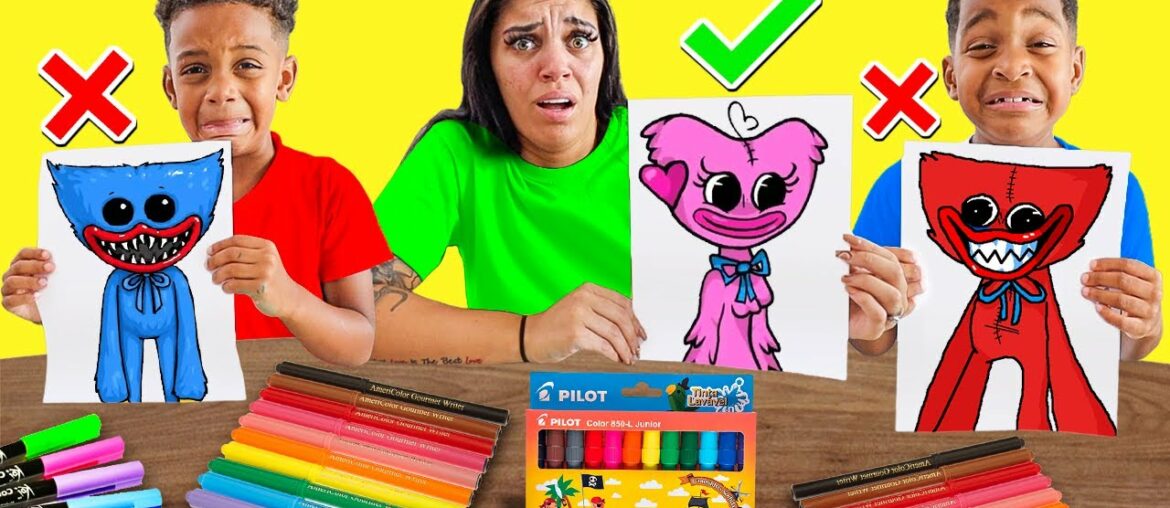 3 MARKER HUGGY WUGGY POPPY PLAYTIME CHALLENGE | The Prince Family Clubhouse 3 MARKER HUGGY WUGGY POPPY PLAYTIME CHALLENGE | The Prince Family Clubhouse