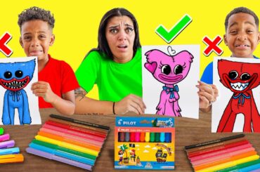 3 MARKER HUGGY WUGGY POPPY PLAYTIME CHALLENGE | The Prince Family Clubhouse