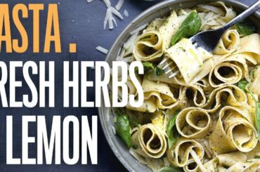Instant pasta salad with fresh herbs, lemon & mint | great for the warm days.