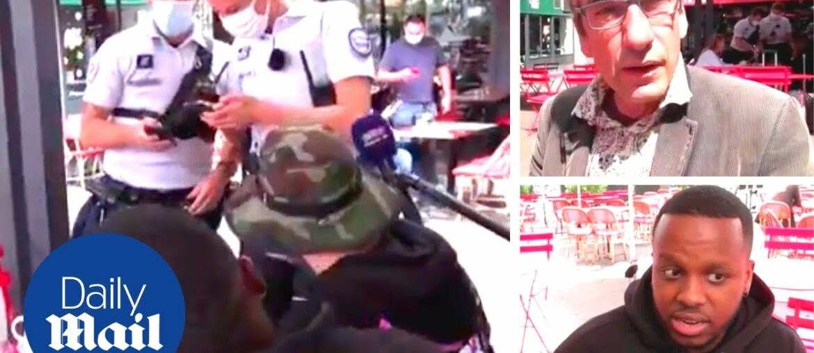 French people react to police enforcing Covid-19 passports at bars and restaurants French people react to police enforcing Covid-19 passports at bars and restaurants
