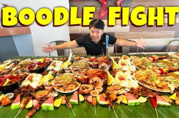 Filipino Feast BOODLE FIGHT CHALLENGE & Japanese HIDDEN GEM Restaurant