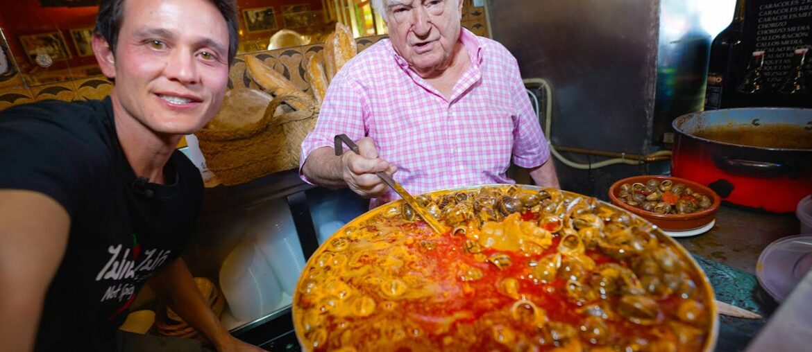 The Ultimate SPANISH FOOD TOUR in Madrid!! Tapas + Huge Dinner in Spain!!