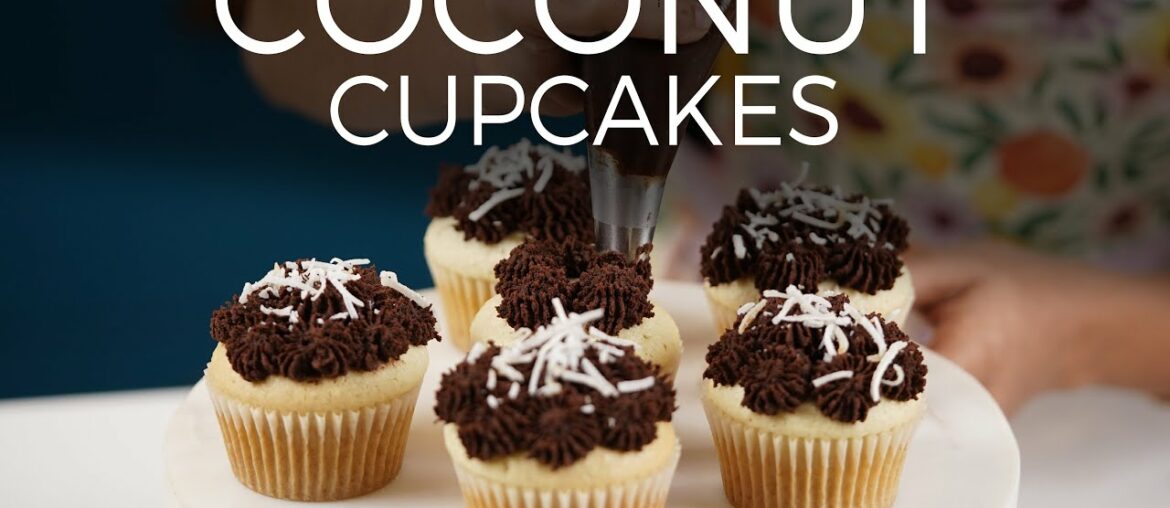 Vegan Coconut Cupcakes with Chocolate Icing | Rich, Moist & Fluffy | Easy Recipe Vegan Coconut Cupcakes with Chocolate Icing | Rich, Moist & Fluffy | Easy Recipe