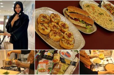 Quick dinner Party at home /French baguette/sausage roll sandwich / corn salad/ zulfia's recipes