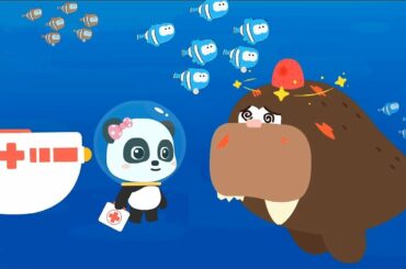 Ocean Animal Care - Drive a Submersible To Find Sea Animals And Rescue Them - Babybus Game Video
