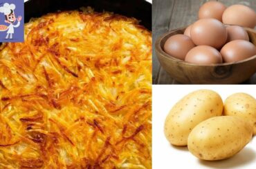 just potatoes and eggs. Simply pour the eggs over the potatoes. the result is amazing and delicious!