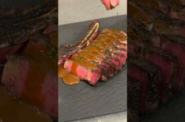 dry-aged ribeye steak + sauce au foie gras with @Chefboylee