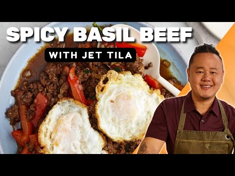 Jet Tila's Spicy Basil Beef | In the Kitchen with Jet Tila | Food Network Jet Tila's Spicy Basil Beef | In the Kitchen with Jet Tila | Food Network