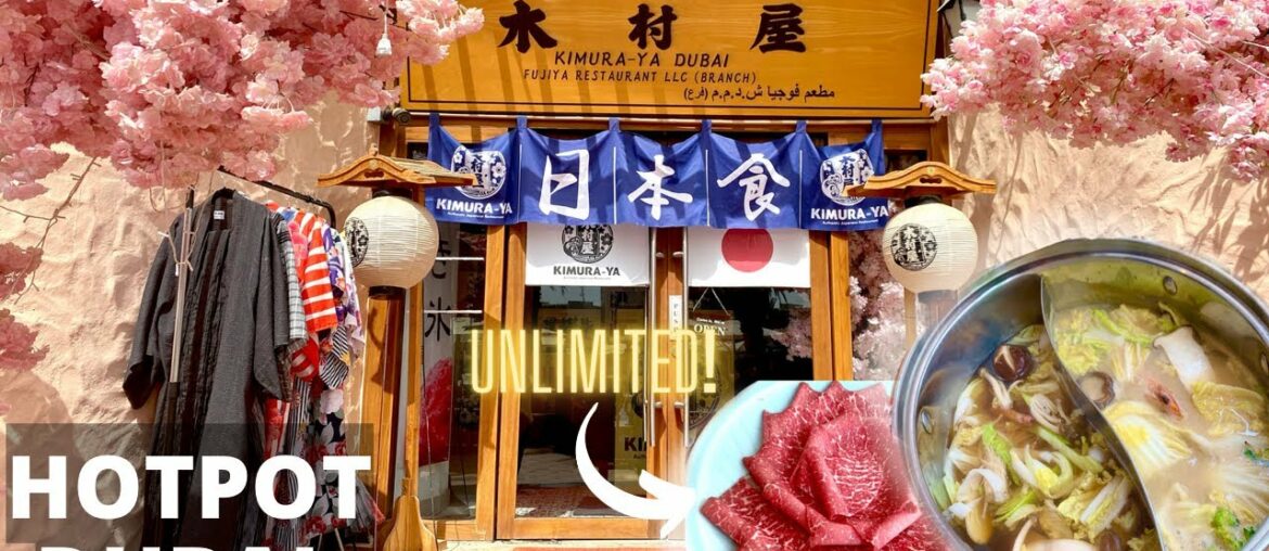 [4K] Japanese Restaurant in Dubai!! Unlimited WAGYU BEEF HOTPOT & Side Dishes! Weekend Brunch