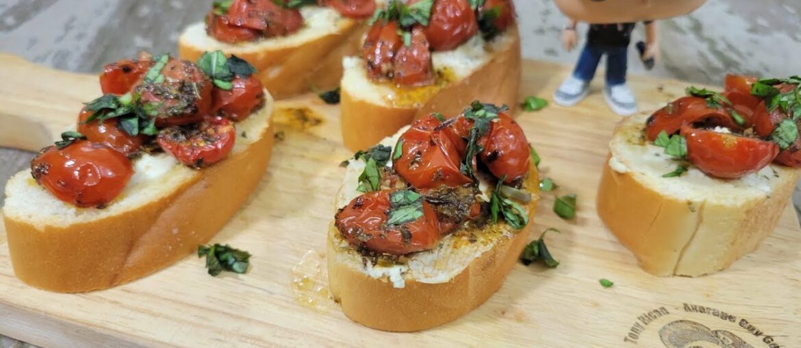 Awesome! Goat Cheese and Roasted Tomato Bruschetta Awesome! Goat Cheese and Roasted Tomato Bruschetta