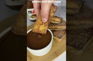 Nutella Stuffed French Toast Sticks tik tok fitwaffle #shorts #food