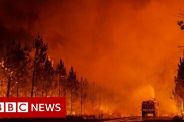 France wildfire forces thousands to flee - BBC News