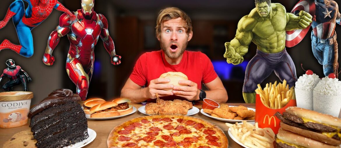 Eating The UNHEALTHIEST Avengers Cheat Meals Challenge!