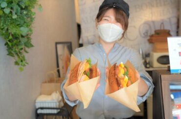 Japanese Street Food - French Style BLT Sandwiches / Food Preparation and Cooking ASMR