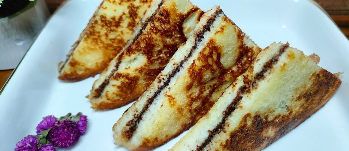 Nutella Sandwich|French toast|Breakfast recipe|back to school@The ultimate foodie