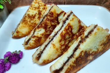 Nutella Sandwich|French toast|Breakfast recipe|back to school@The ultimate foodie