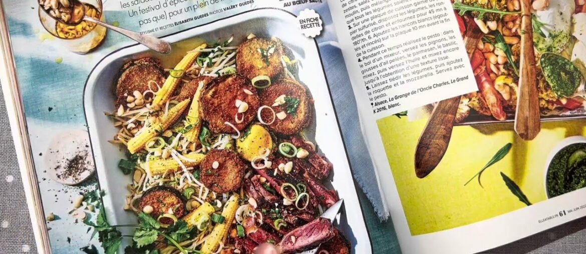 Look through French and English food magazines asmr