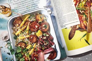 Look through French and English food magazines asmr