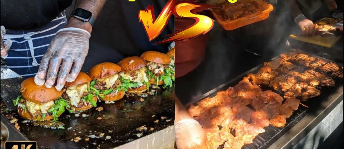 London Street Food -  WHAT IS THE BEST? French Food (The Frenchie) or Afghan Food (2 Lads Kitchen)