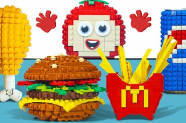 ASMR Most Popular LEGO FOOD at McDonalds (Burger, Chicken, French Fried) Lego Stop Motion Cooking