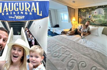 Our Disney Wish Cruise Embarkation Day! | Room Tour, Sail Away Party, Arendelle Dinner, Merch & More