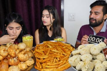 30 Seconds Golgappa (Pani Puri ), Momos and French Fries Challenge | 30 Seconds Food Challenge