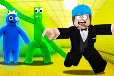 Rainbow Friends | Roblox | MONKEY FAMILY IN THE BACKROOMS!