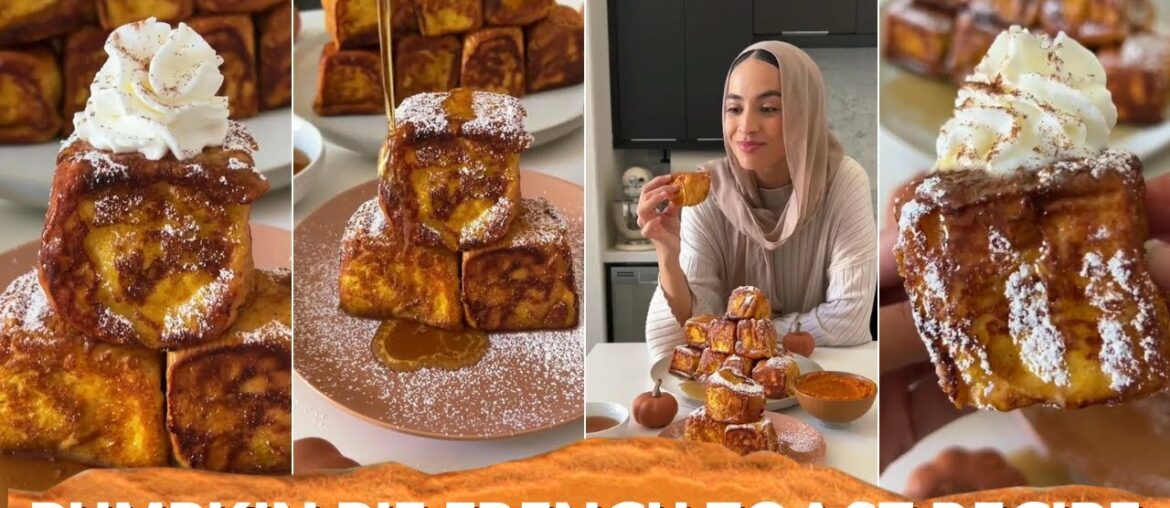 Pumpkin Pie French Toast Recipe! Coziest breakfast #shorts