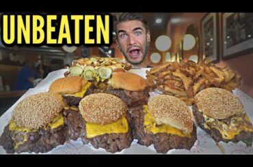 IMPOSSIBLE Smash Burger Challenge (Over 9LB) With Gourmet Hotdogs in Des Moines Iowa! Man Vs Food