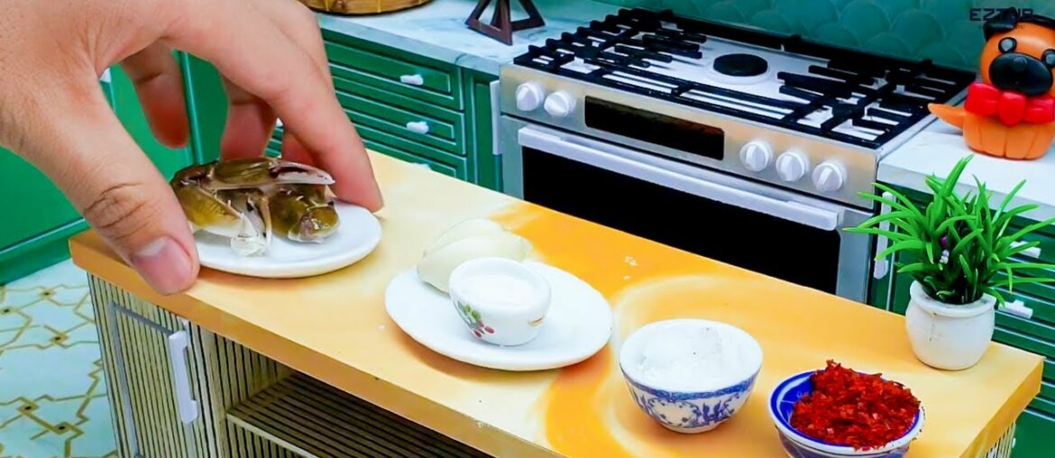 Miniature salt-roasted crab according to Theodore French's recipe | Fried crab with salt | Mini food