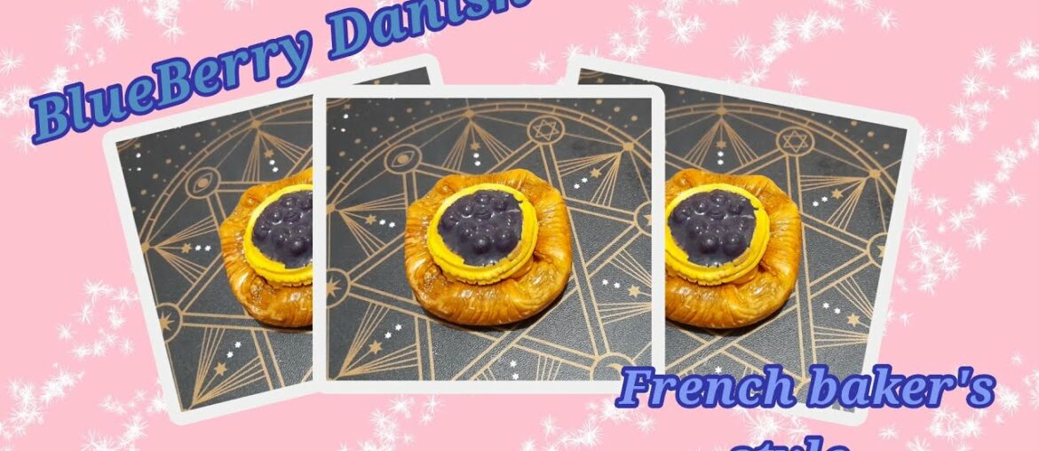 blueberry danish, french baker's style. made from air dry clay blueberry danish, french baker's style. made from air dry clay
